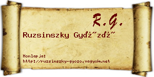 Ruzsinszky Győző névjegykártya