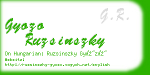 gyozo ruzsinszky business card